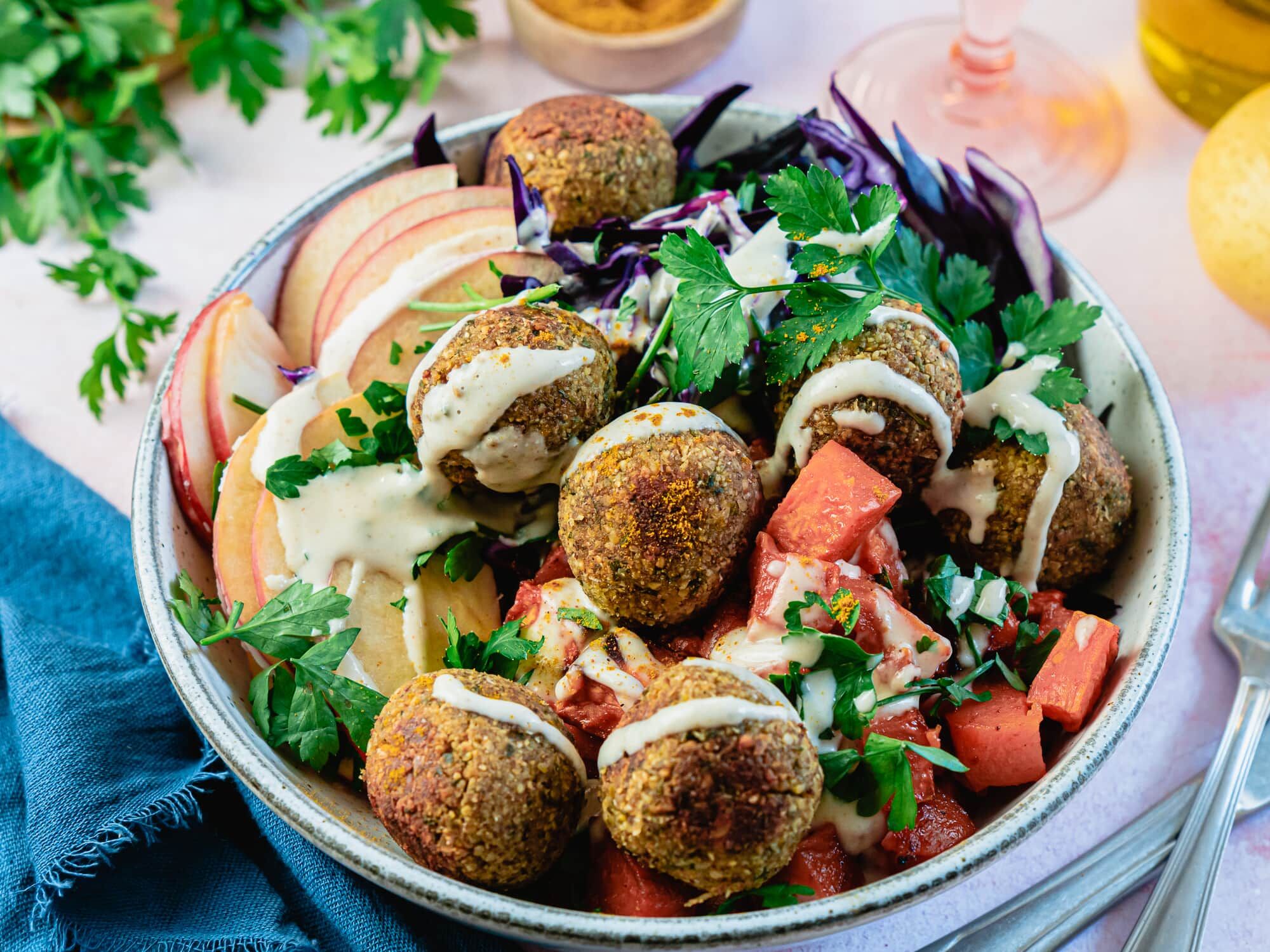 Assiette hivernale de falafels Assiette hivernale de falafels